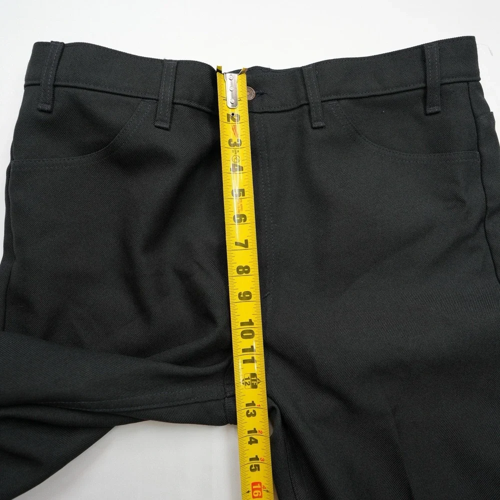 Vintage Levi's Sta-Prest Pants Mens 39X22 Black Polyester 90s VTG Black gold tab